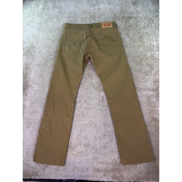 Levi's 513 Jeans Mens 31 x 30 Slim Fit Straight Leg Beige Brown Denim Pants C518 - Picture 4 of 14